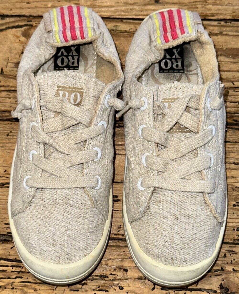 Roxy Women’s Beige Comfortable Slip On Shoes Size 7.5
